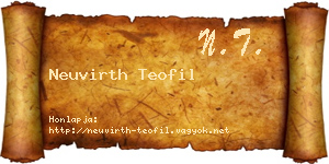 Neuvirth Teofil névjegykártya